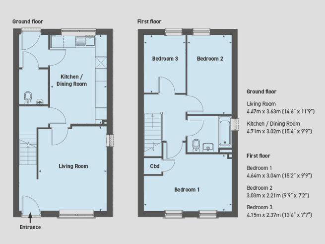 Floor plan 3 bedroom house - artist's impression subject to change